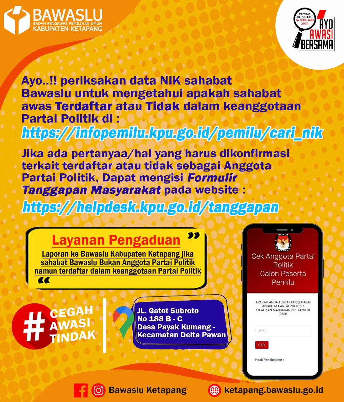 Periksa Data Identitas Diri & Keterkaitan dengan Partai Politik